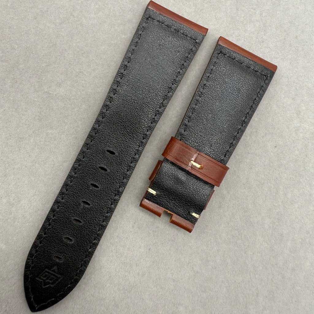 Compatible with Panerai Luminor Brown Crazy Horse Leather Handmade Custom Strap