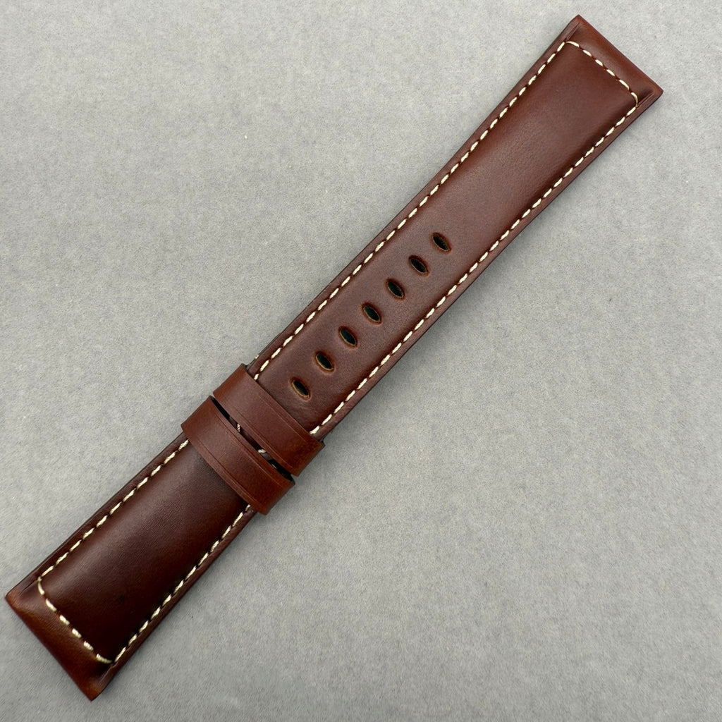 Compatible with Panerai Luminor Brown Crazy Horse Leather Handmade Custom Strap