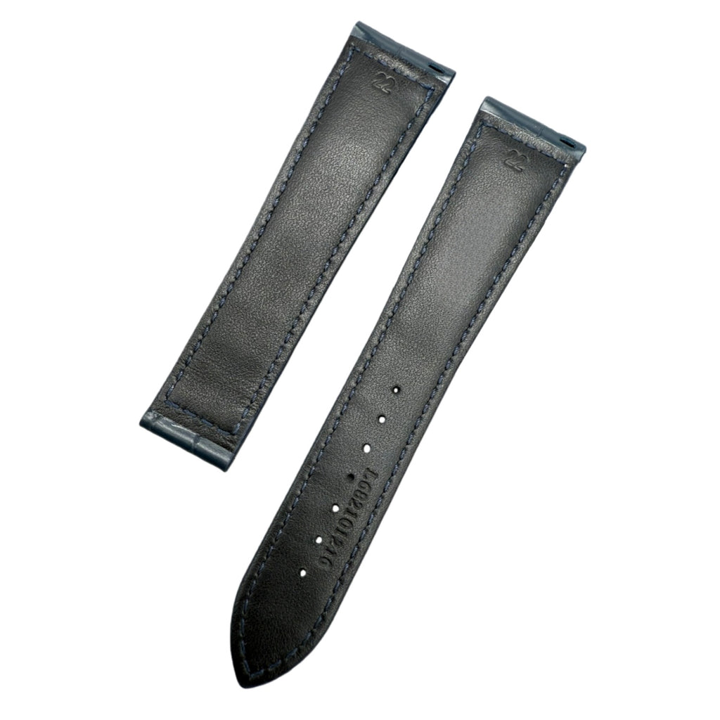 Fits Longines Pioneer L3.810.4.93.0 Deep Blue ALLIGATOR Foldover Handmade Custom Genuine Leather Watch Strap