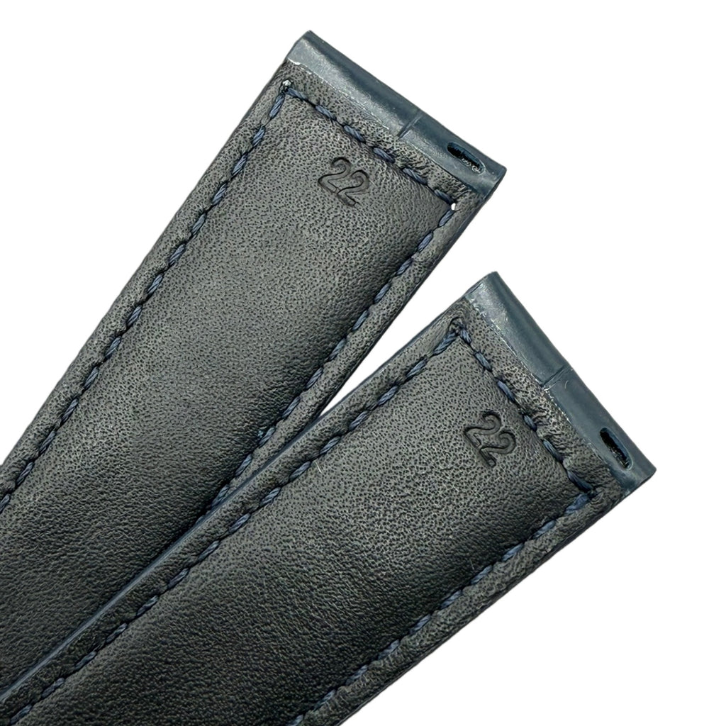 Fits Longines Pioneer L3.810.4.93.0 Deep Blue ALLIGATOR Foldover Handmade Custom Genuine Leather Watch Strap
