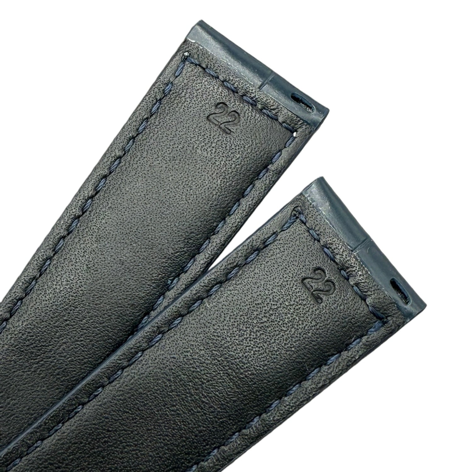 Fits Longines Pioneer L3.810.4.93.0 Deep Blue ALLIGATOR Foldover Handmade Custom Genuine Leather Watch Strap