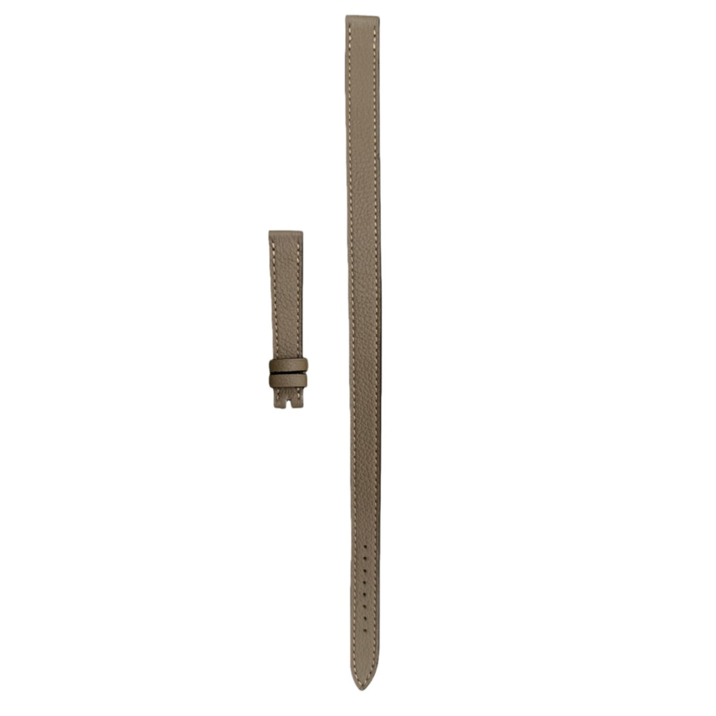 Custom Handcrafted Double-Wrap ELEPHANT GREY PALM-GRAINED COW LEATHER Strap for Hermès