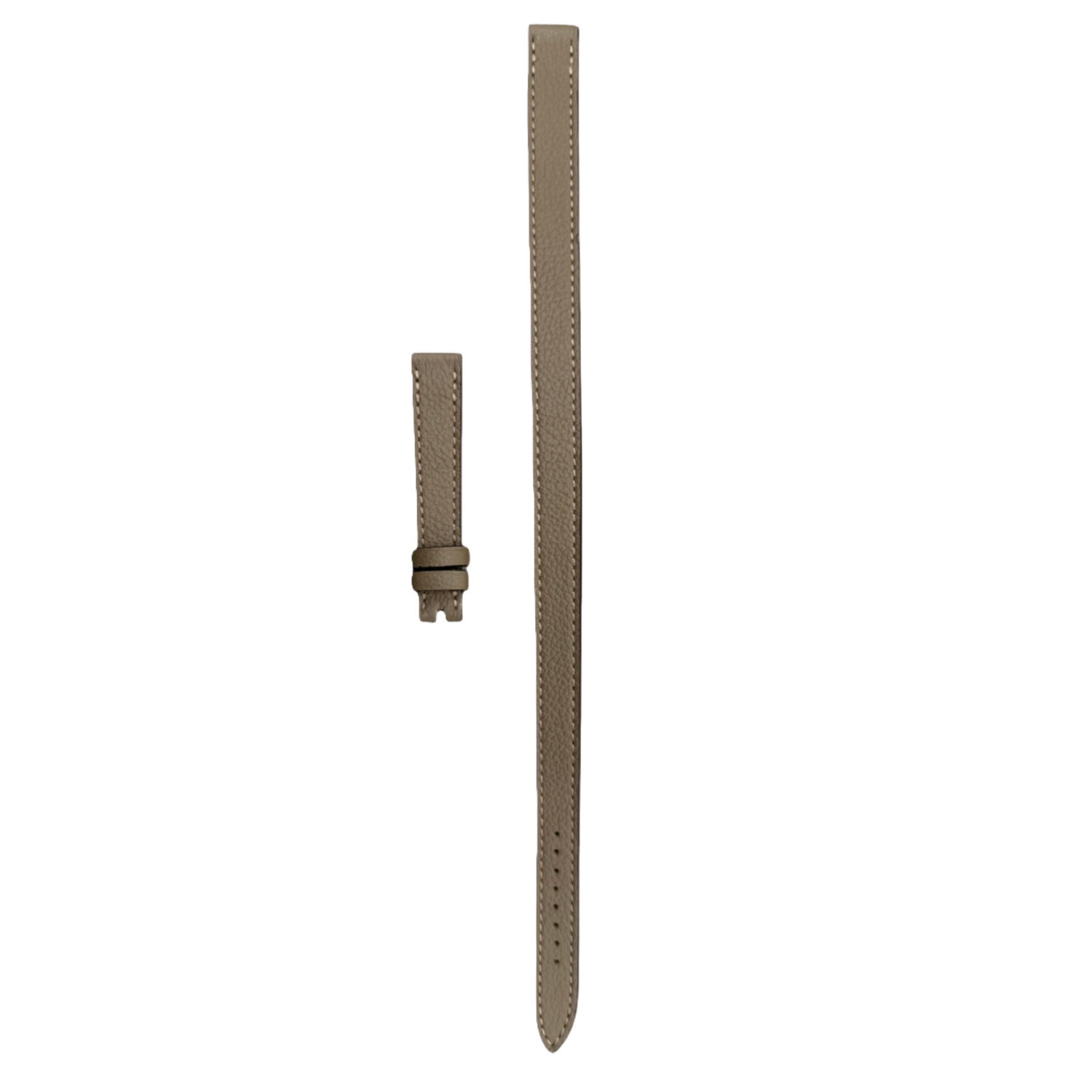 Custom Handcrafted Double-Wrap ELEPHANT GREY PALM-GRAINED COW LEATHER Strap for Hermès