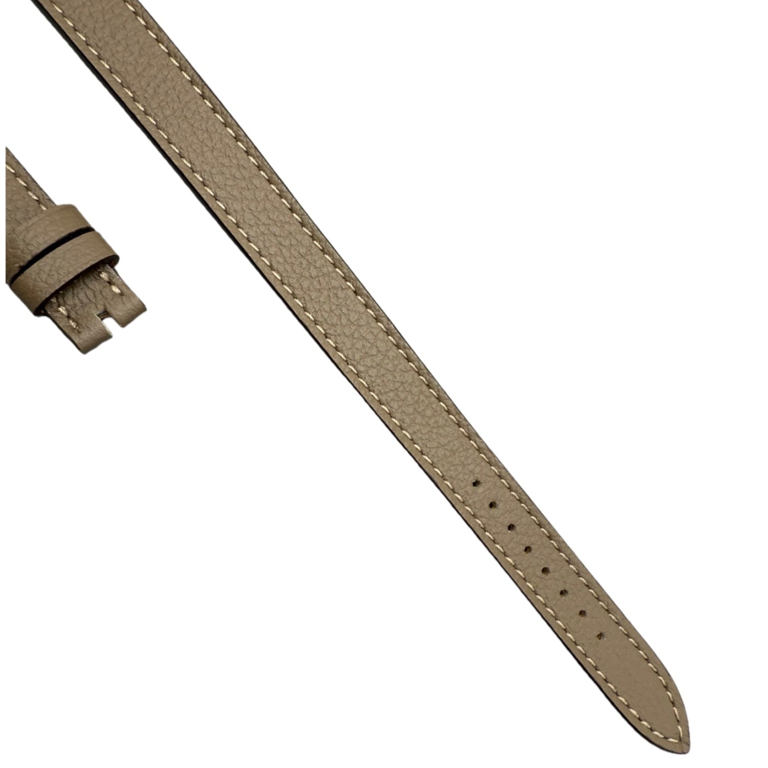 Custom Handcrafted Double-Wrap ELEPHANT GREY PALM-GRAINED COW LEATHER Strap for Hermès