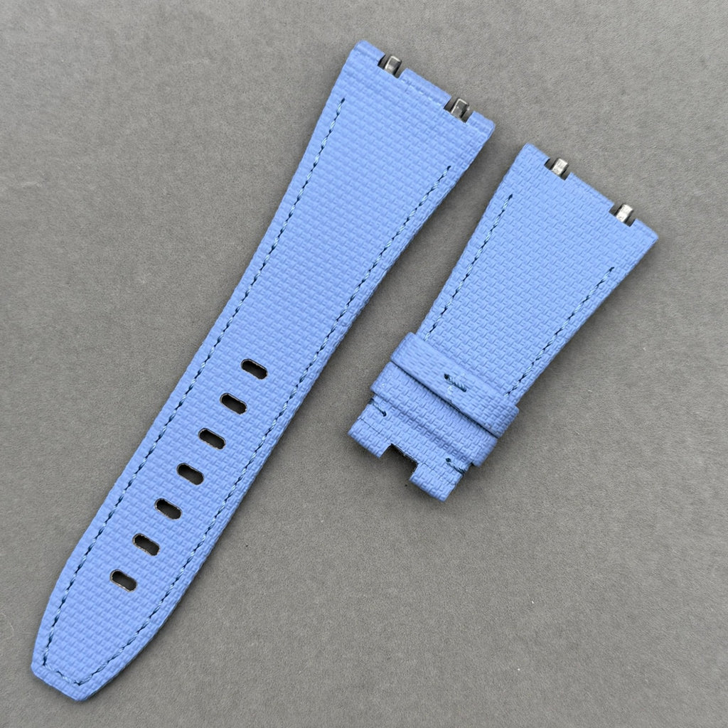 Handcrafted Light Blue Nylon-Fluororubber Quick-Release Watch Strap for Audemars Piguet 26420 15720