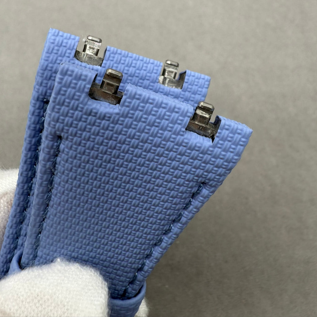 Handcrafted Light Blue Nylon-Fluororubber Quick-Release Watch Strap for Audemars Piguet 26420 15720