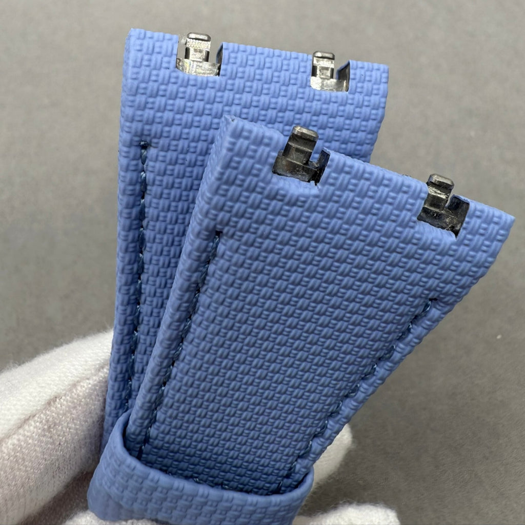 Handcrafted Light Blue Nylon-Fluororubber Quick-Release Watch Strap for Audemars Piguet 26420 15720