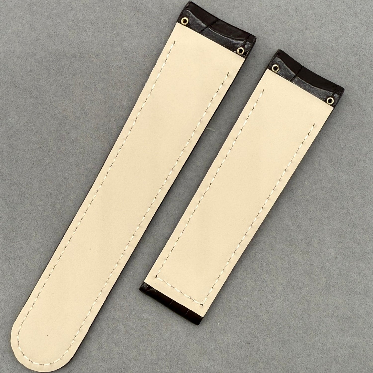 Handcrafted Custom Alligator Leather Watch Strap with Bamboo Texture for EBEL
