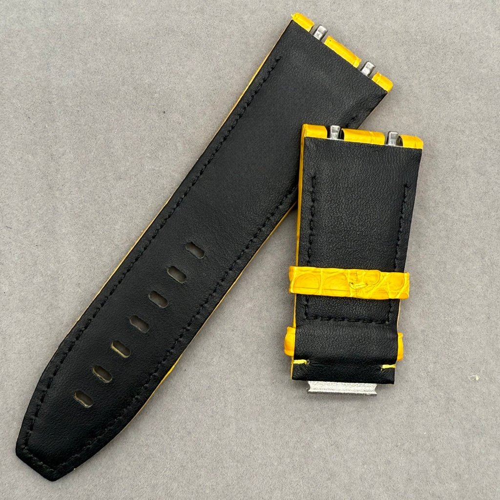 Handcrafted Custom Alligator Leather Watch Strap for Audemars Piguet 26240/15720 - Yellow, Quick-Release