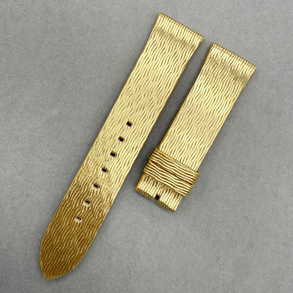 Handcrafted Custom Cowhide Watch Strap for Rolex Daytona Series - Gold Streamlined Design