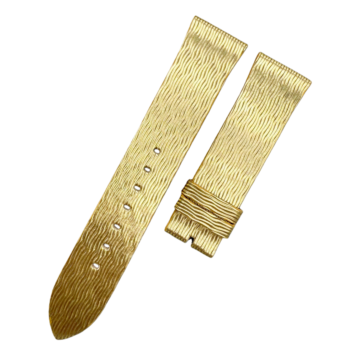 Handcrafted Custom Cowhide Watch Strap for Rolex Daytona Series - Gold Streamlined Design
