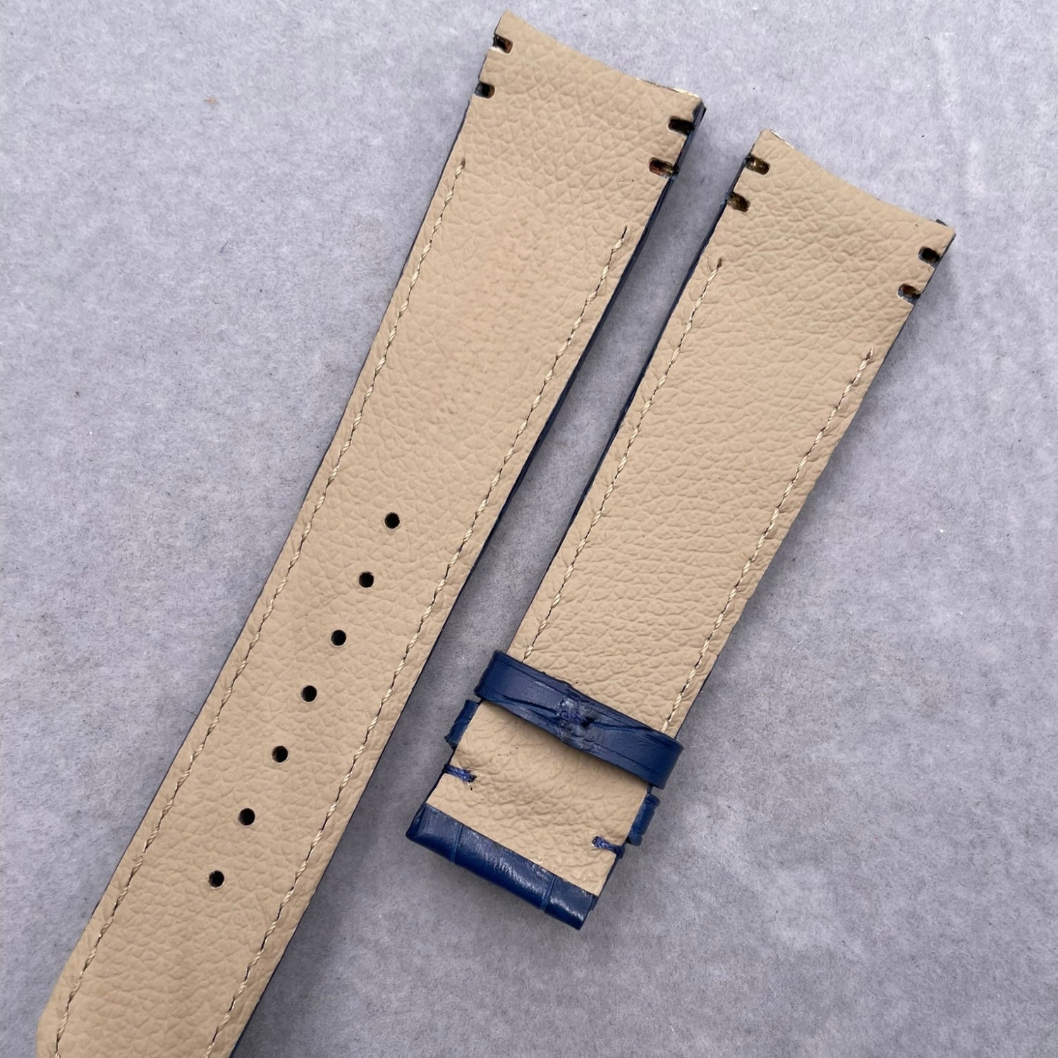 Custom Handmade Orange Cowhide Leather Watch Strap with Buckle for Ulysse Nardin Bubble Series