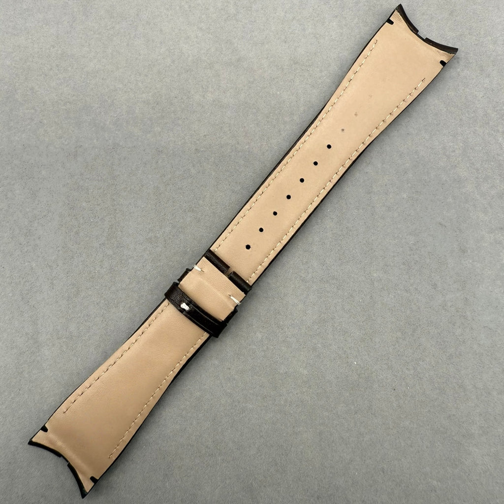 Handcrafted Custom Cowhide Watch Strap for Roger Dubuis Excalibur Series DBEX1136 - Deep Brown, Plain Texture