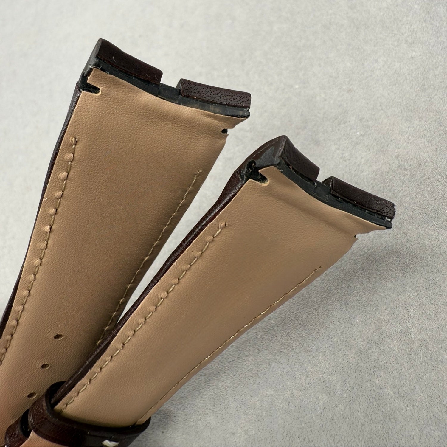 Handcrafted Custom Cowhide Watch Strap for Roger Dubuis Excalibur Series DBEX1136 - Deep Brown, Plain Texture