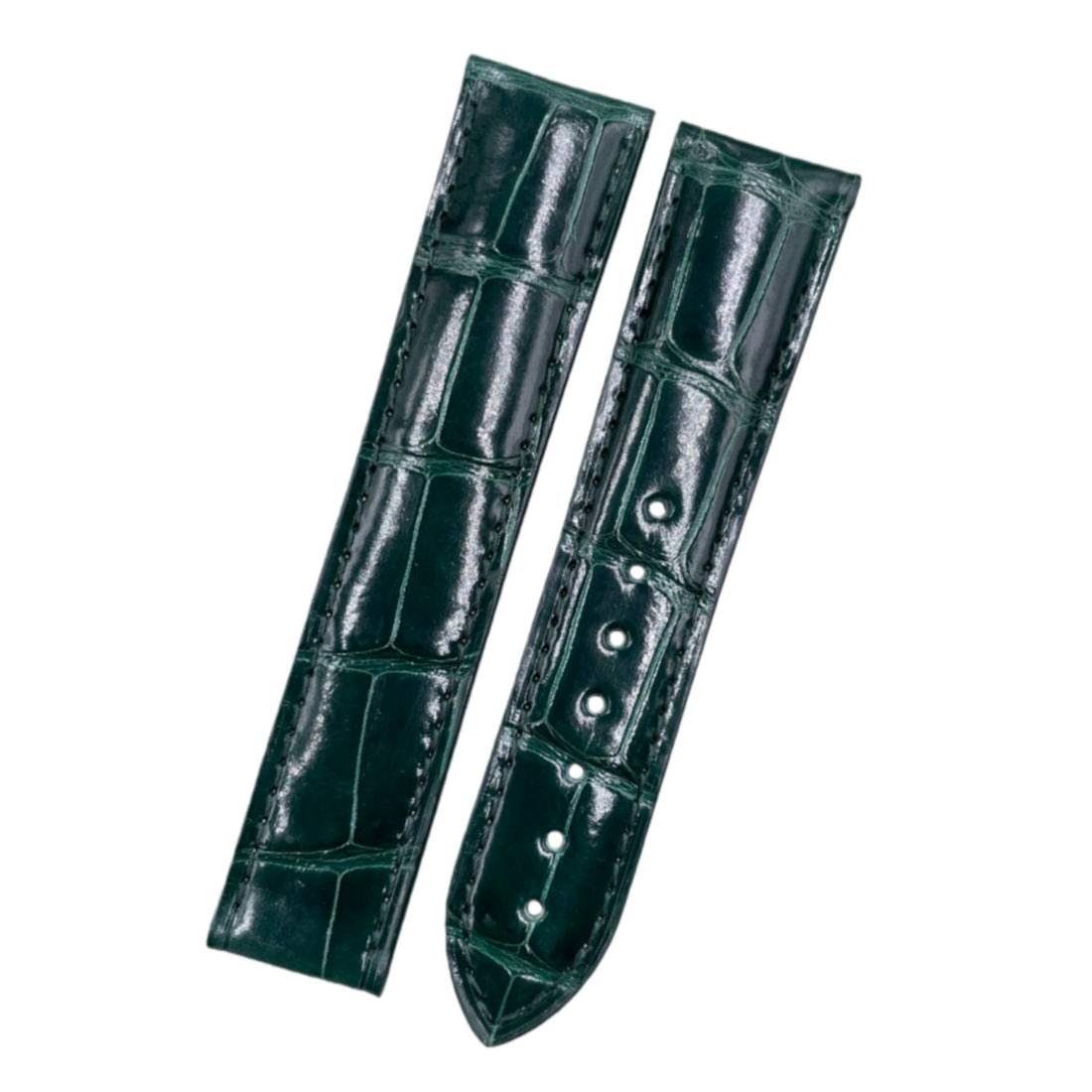 Custom Handmade Brown & Deep Green Alligator Leather Watch Strap for OMEGA Seamaster 300 & Seamaster 150