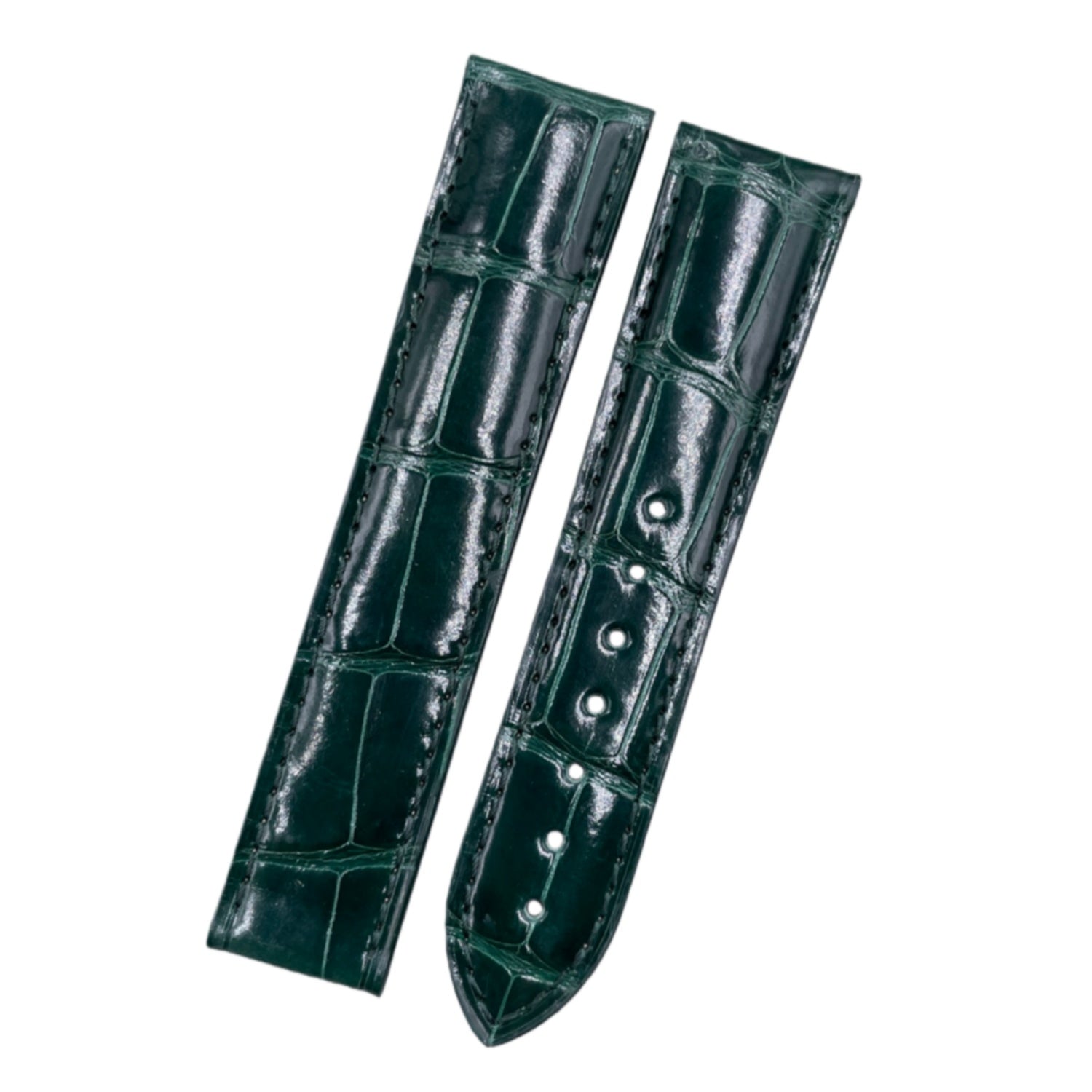 Custom Handmade Brown & Deep Green Alligator Leather Watch Strap for OMEGA Seamaster 300 & Seamaster 150
