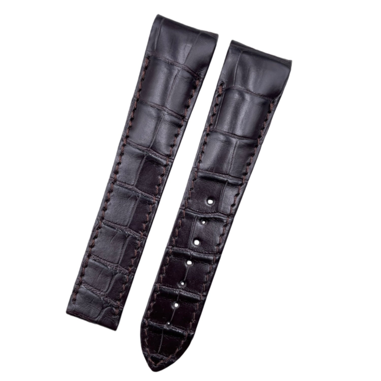 Custom Handmade Brown & Deep Green Alligator Leather Watch Strap for OMEGA Seamaster 300 & Seamaster 150