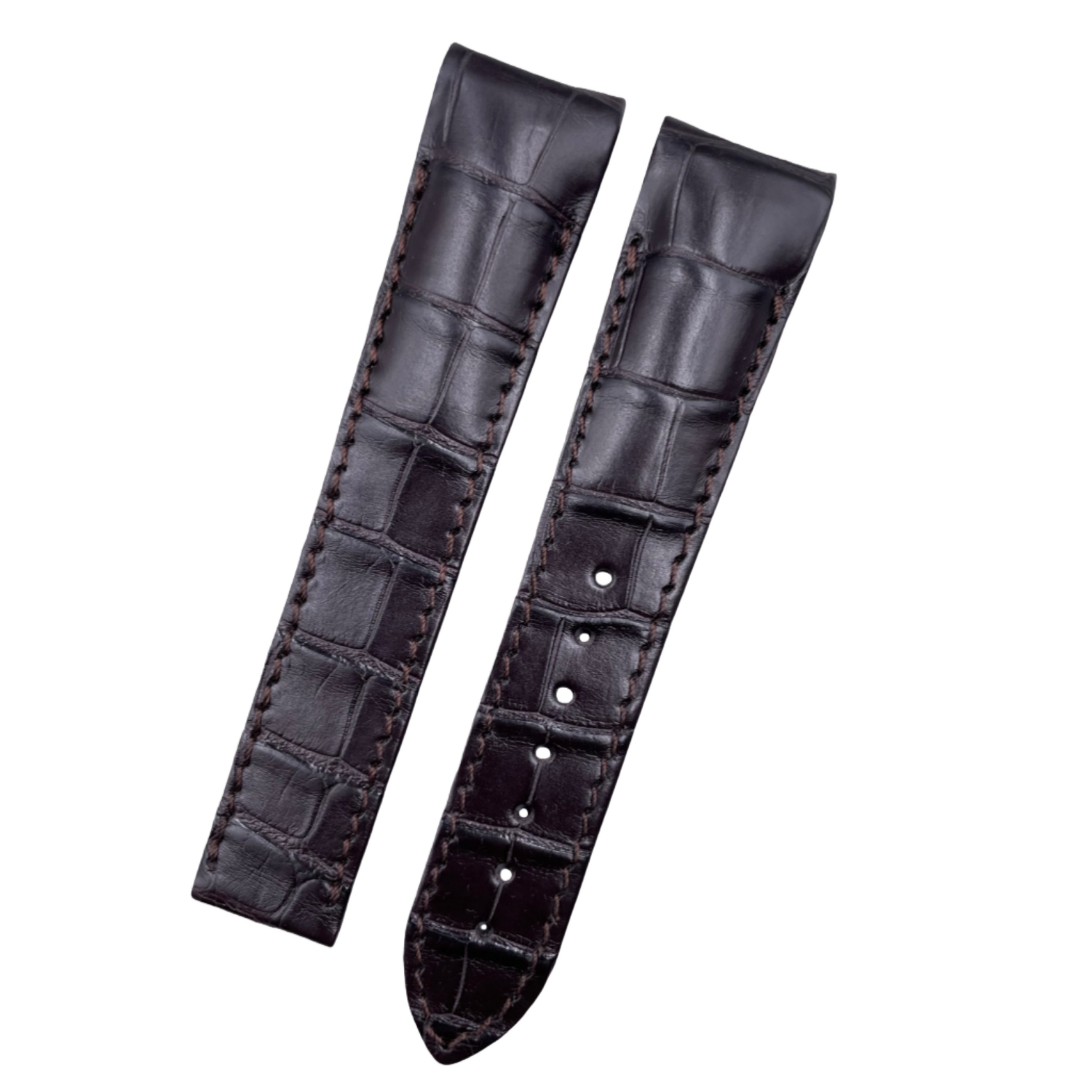 Custom Handmade Brown & Deep Green Alligator Leather Watch Strap for OMEGA Seamaster 300 & Seamaster 150