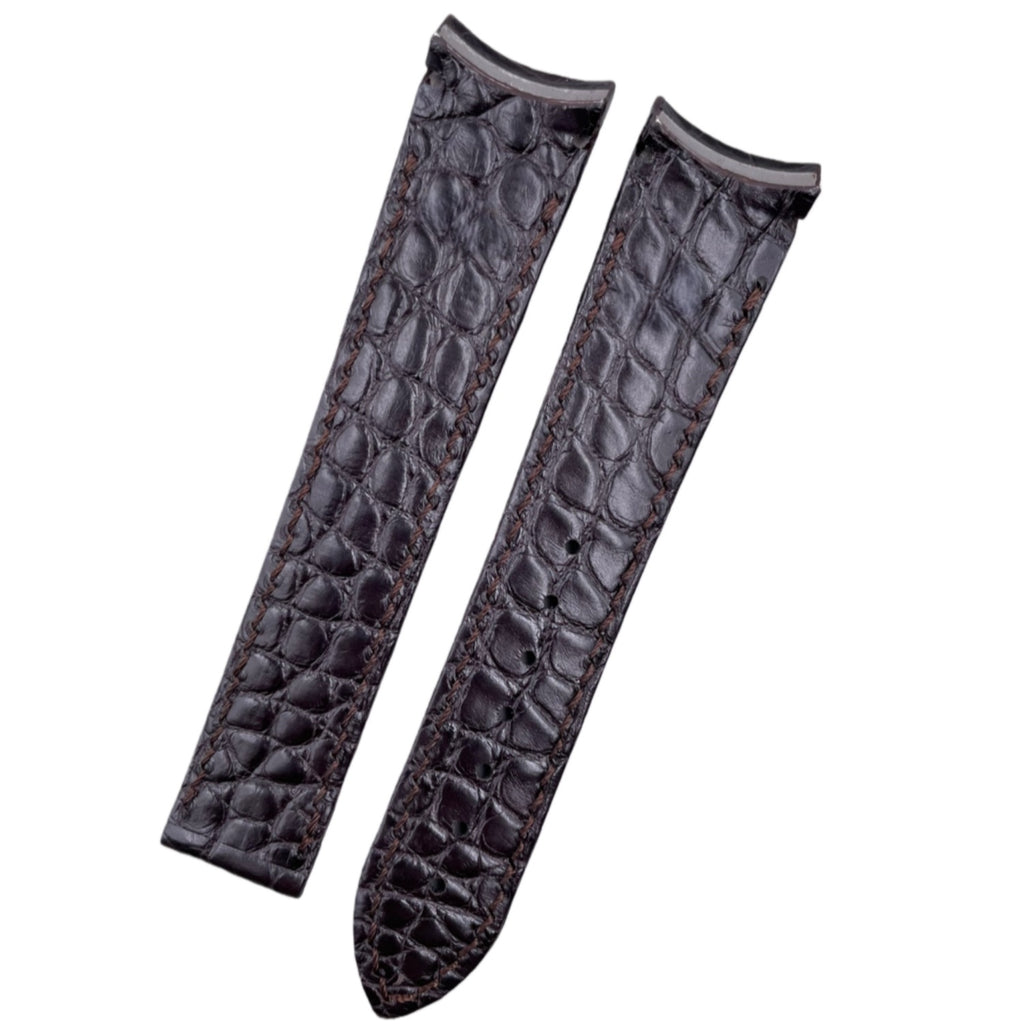 Custom Handmade Brown & Deep Green Alligator Leather Watch Strap for OMEGA Seamaster 300 & Seamaster 150