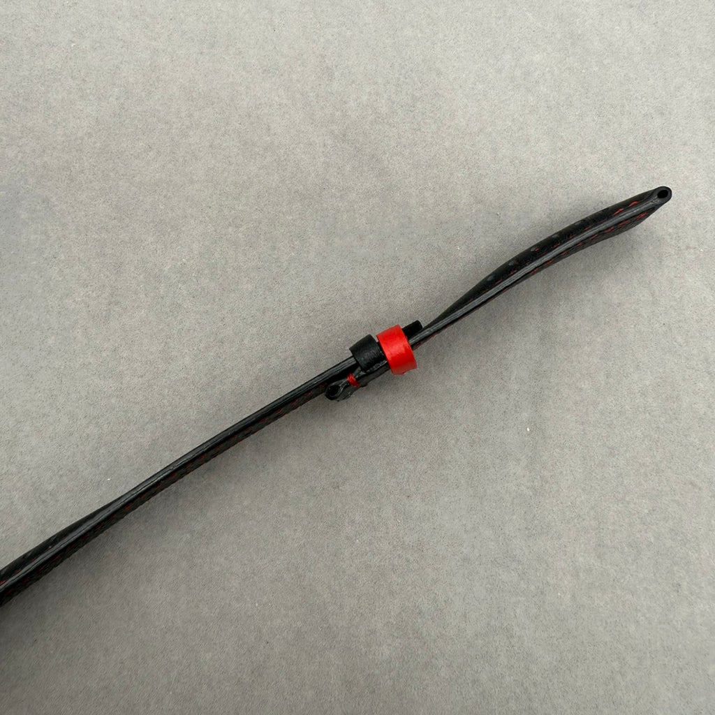 Handcrafted Custom Black Plain Cowhide & Red Perforated Leather Watch Strap for Omega Speedmaster Limited Edition - Black & Red