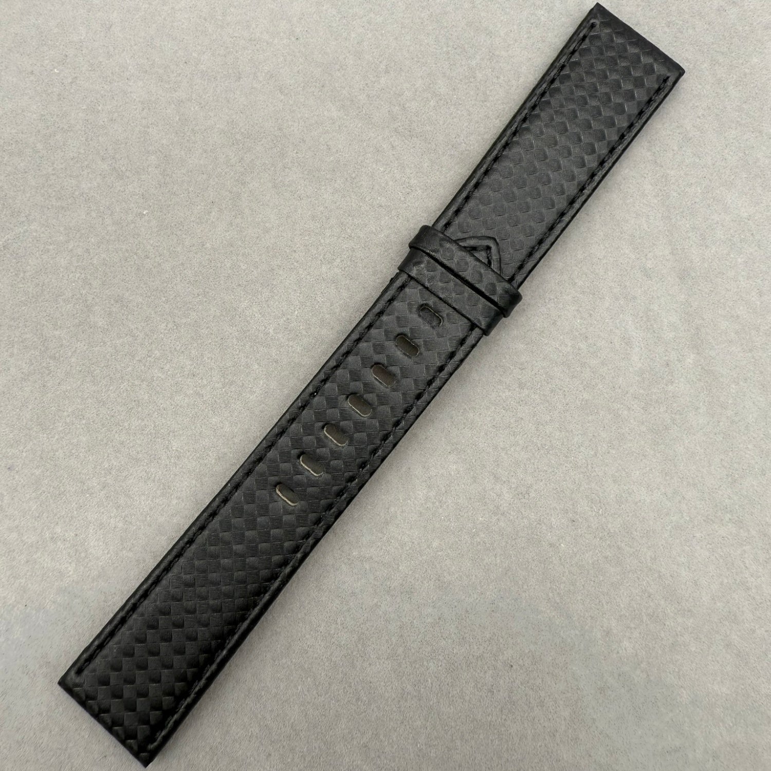 Handcrafted Black Carbon Fiber & Genuine Leather Watch Strap for Montblanc TimeWalker Series