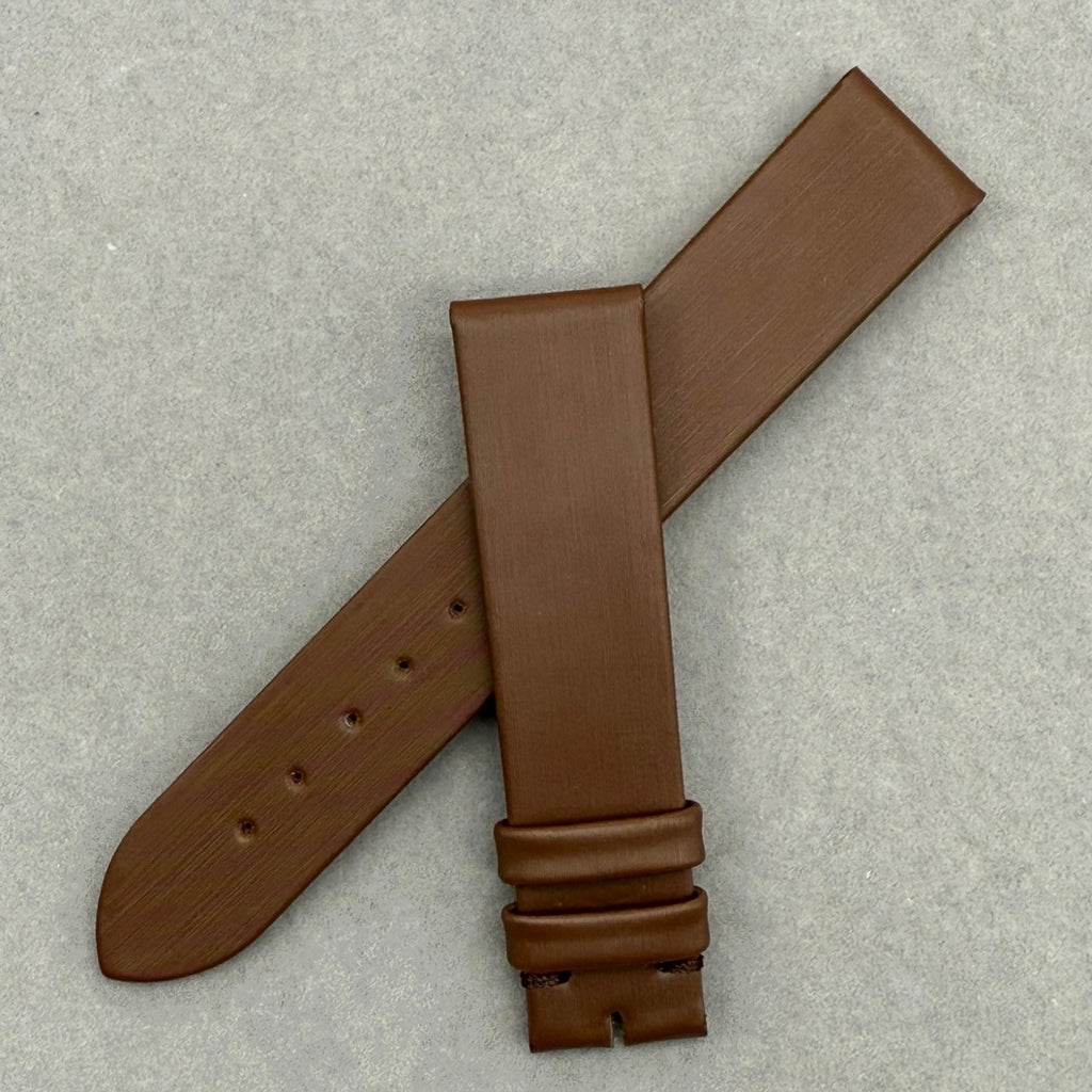 Handcrafted Custom Brown Silk-Calfskin Leather Watch Strap for Piaget POSSESSION Series