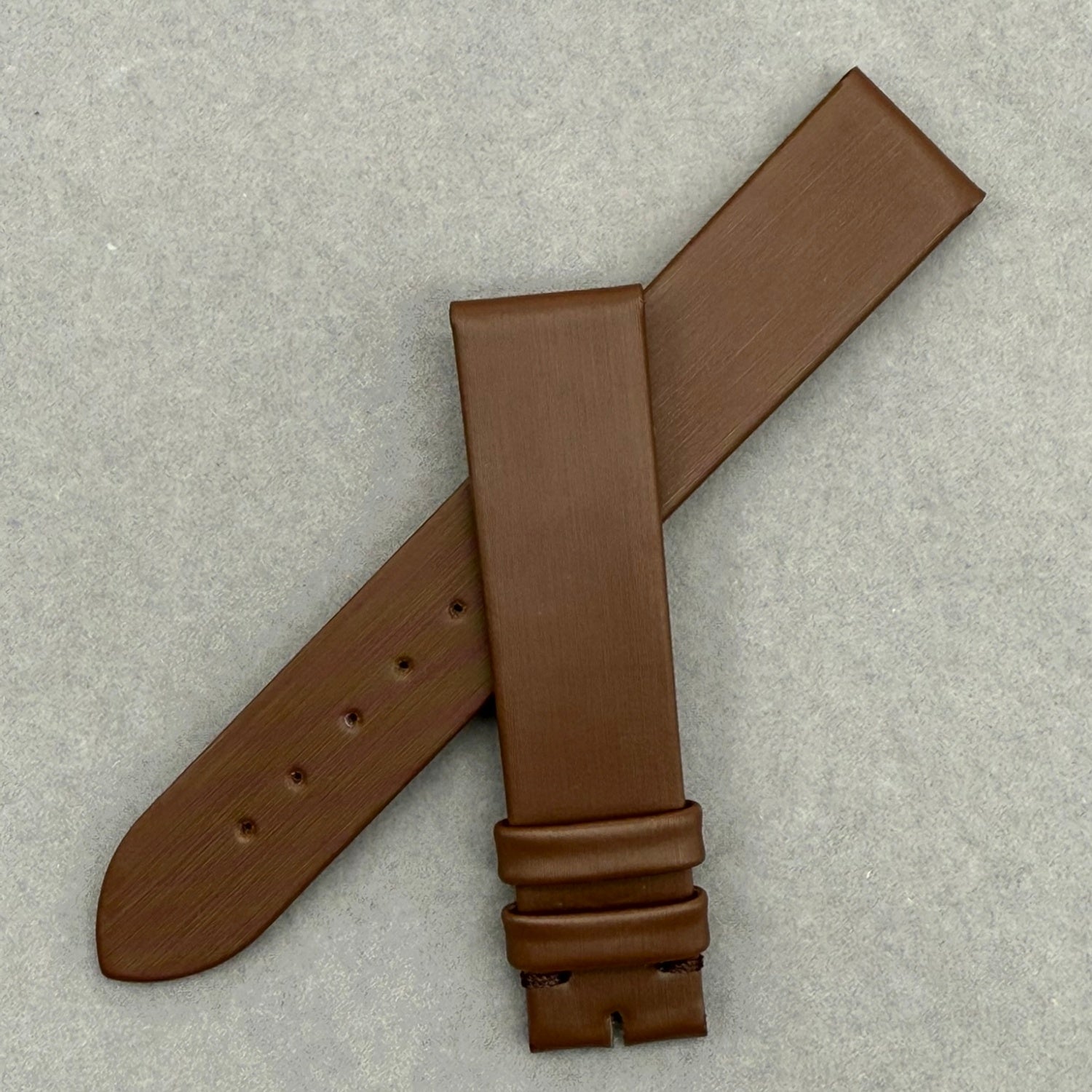 Handcrafted Custom Brown Silk-Calfskin Leather Watch Strap for Piaget POSSESSION Series