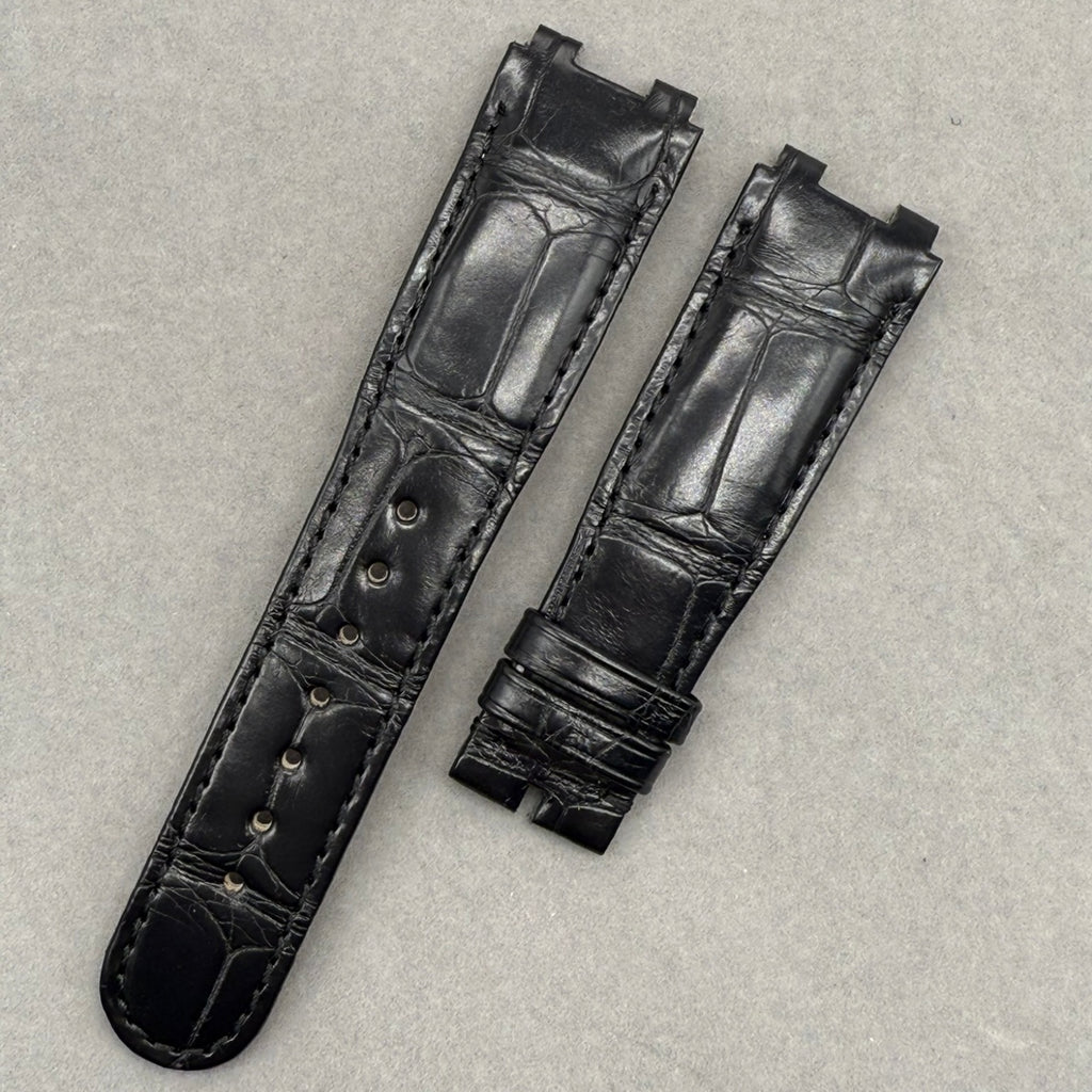 Handcrafted Black Alligator Leather Watch Strap for Breguet Marine Series 5517/5527/5547