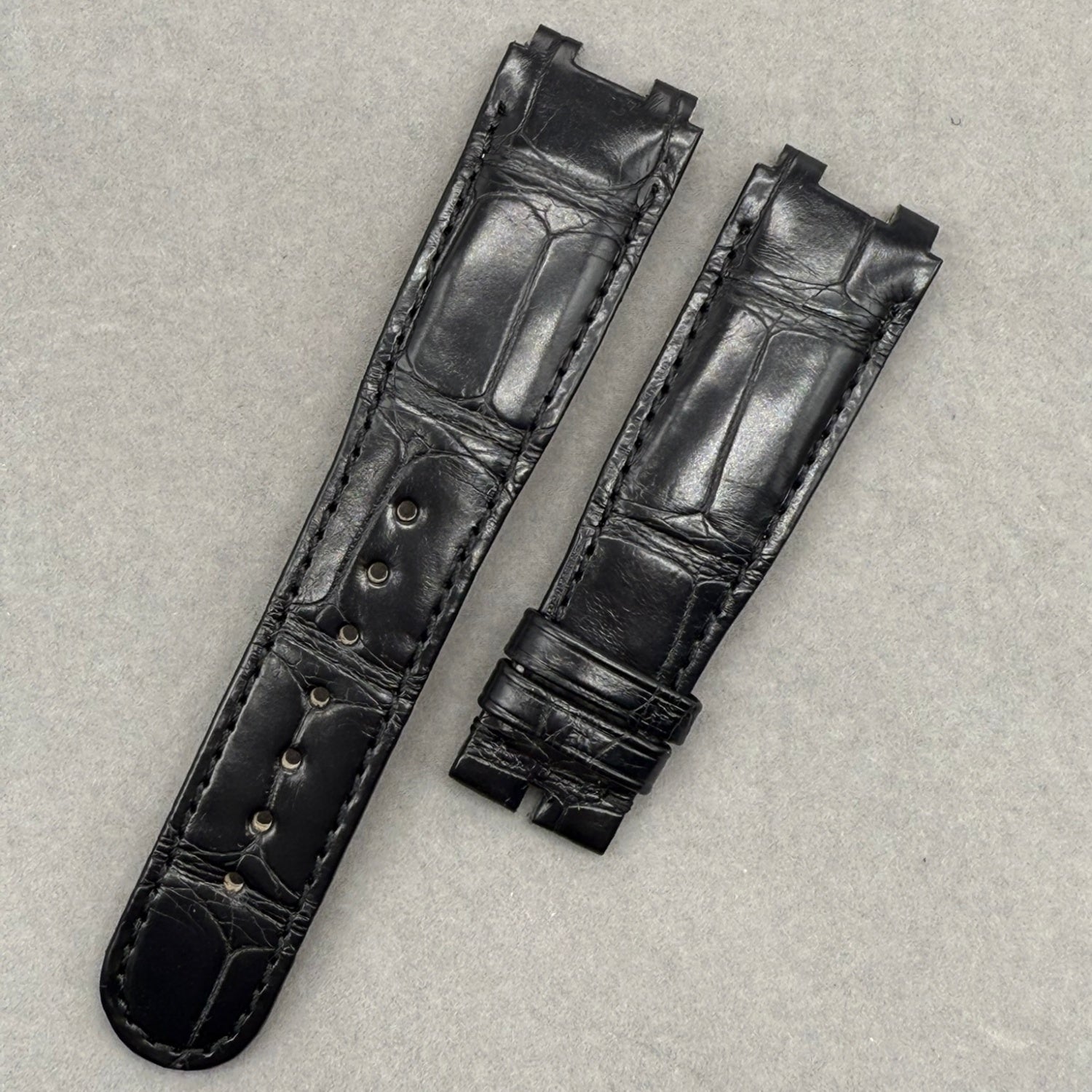Handcrafted Black Alligator Leather Watch Strap for Breguet Marine Series 5517/5527/5547