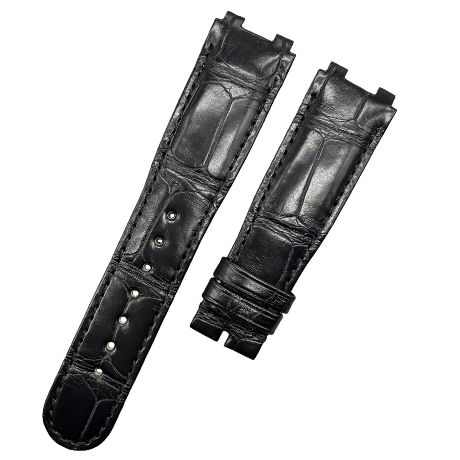 Handcrafted Black Alligator Leather Watch Strap for Breguet Marine Series 5517/5527/5547