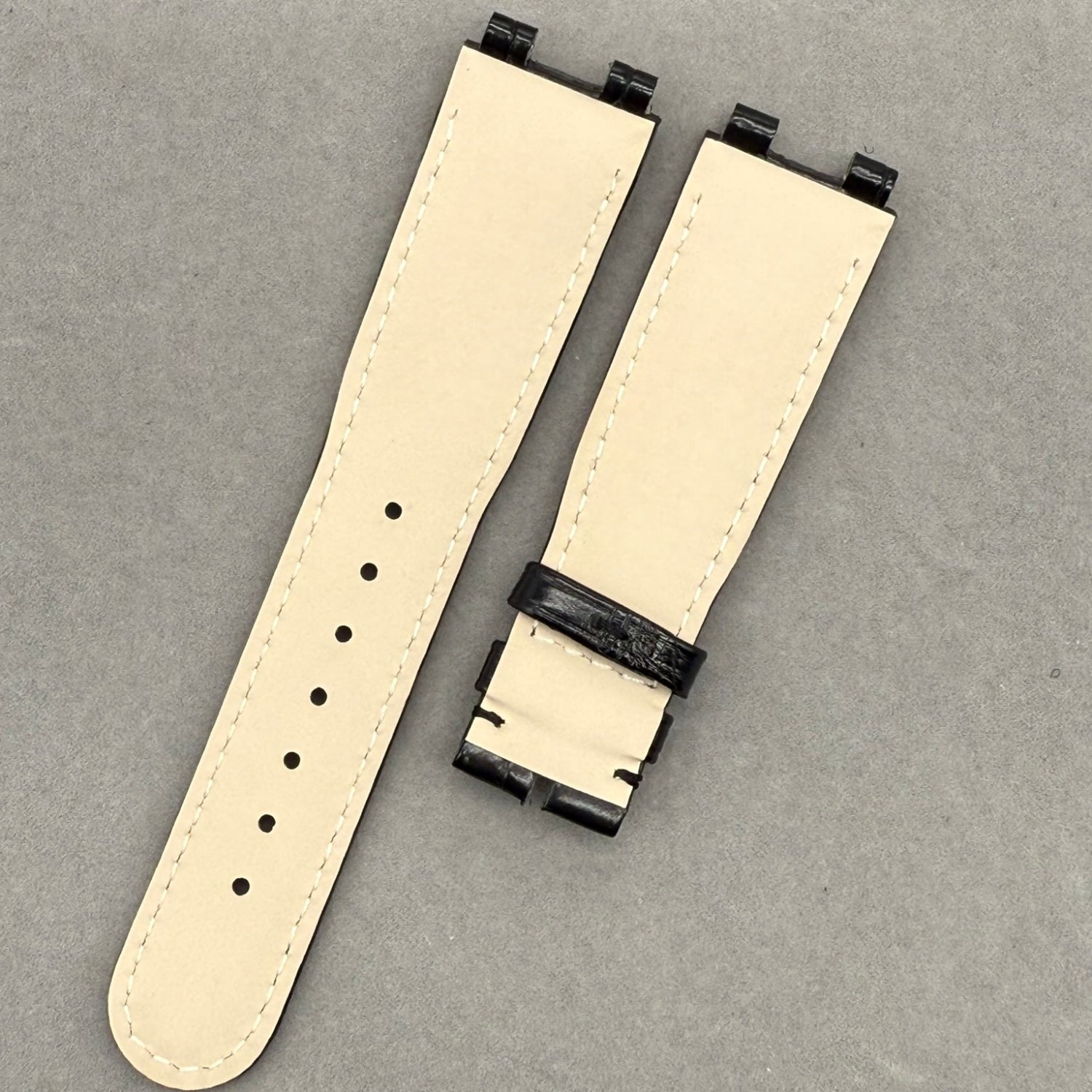Handcrafted Black Alligator Leather Watch Strap for Breguet Marine Series 5517/5527/5547