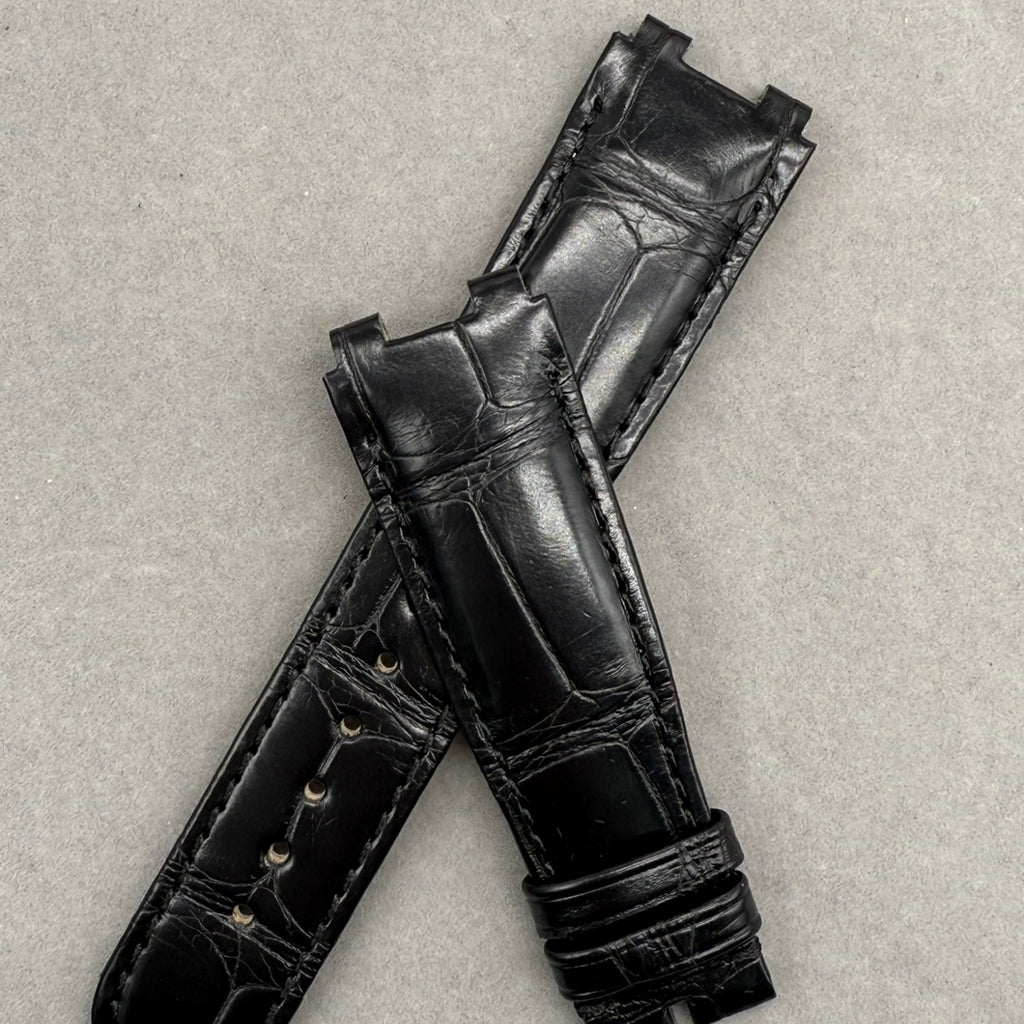 Handcrafted Black Alligator Leather Watch Strap for Breguet Marine Series 5517/5527/5547