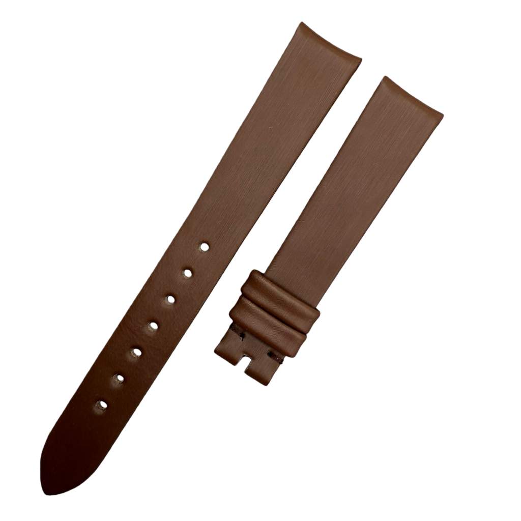 Handcrafted Custom Brown Silk Satin Cowhide Leather Watch Strap for Piaget POSSESSION Series