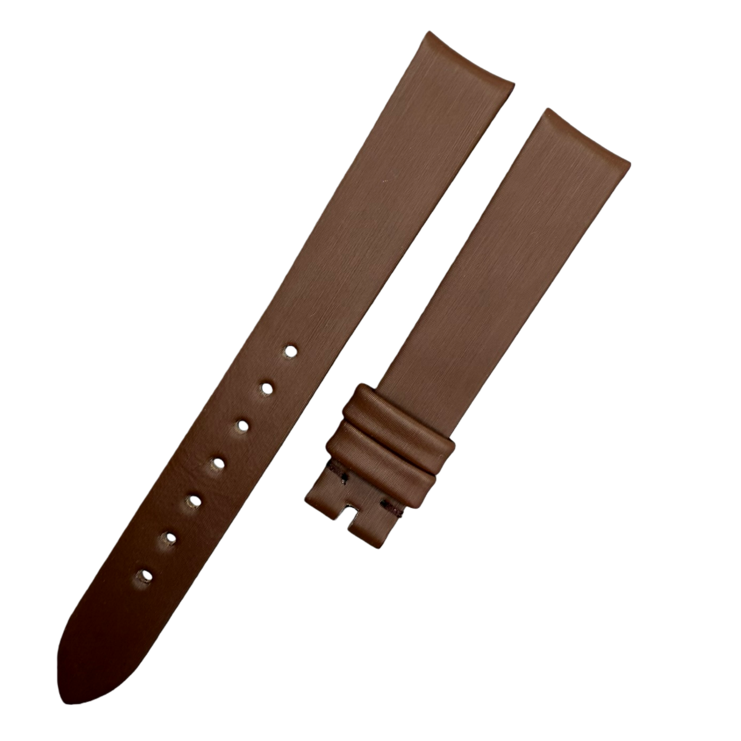 Handcrafted Custom Brown Silk Satin Cowhide Leather Watch Strap for Piaget POSSESSION Series