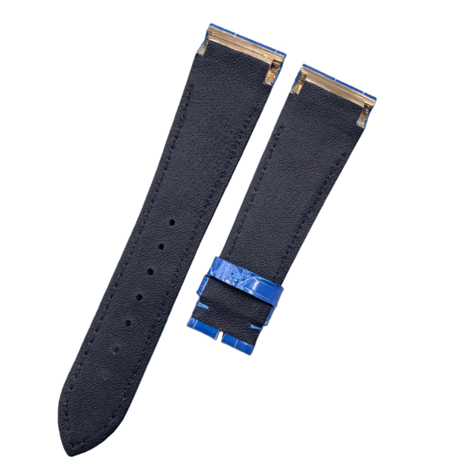 Custom Handmade Genuine Alligator Leather Watch Strap with Blue Gator Grain for Franck Muller 9990/8880 Series