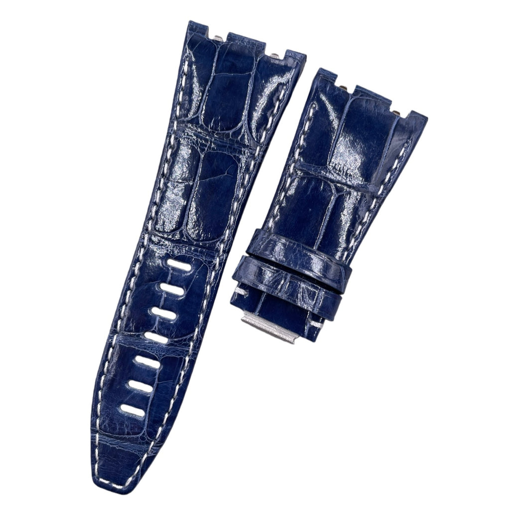 Compatible with Audemars Piguet 26420, Dark Grey Crocodile Leather Watch Strap