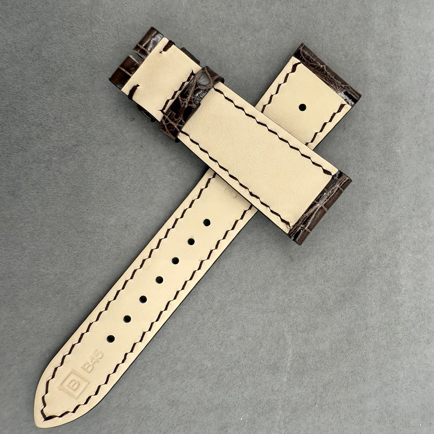Handcrafted Glossy Brown Alligator Leather Watch Strap for Patek Philippe Complicated Chronograph 5370/5320