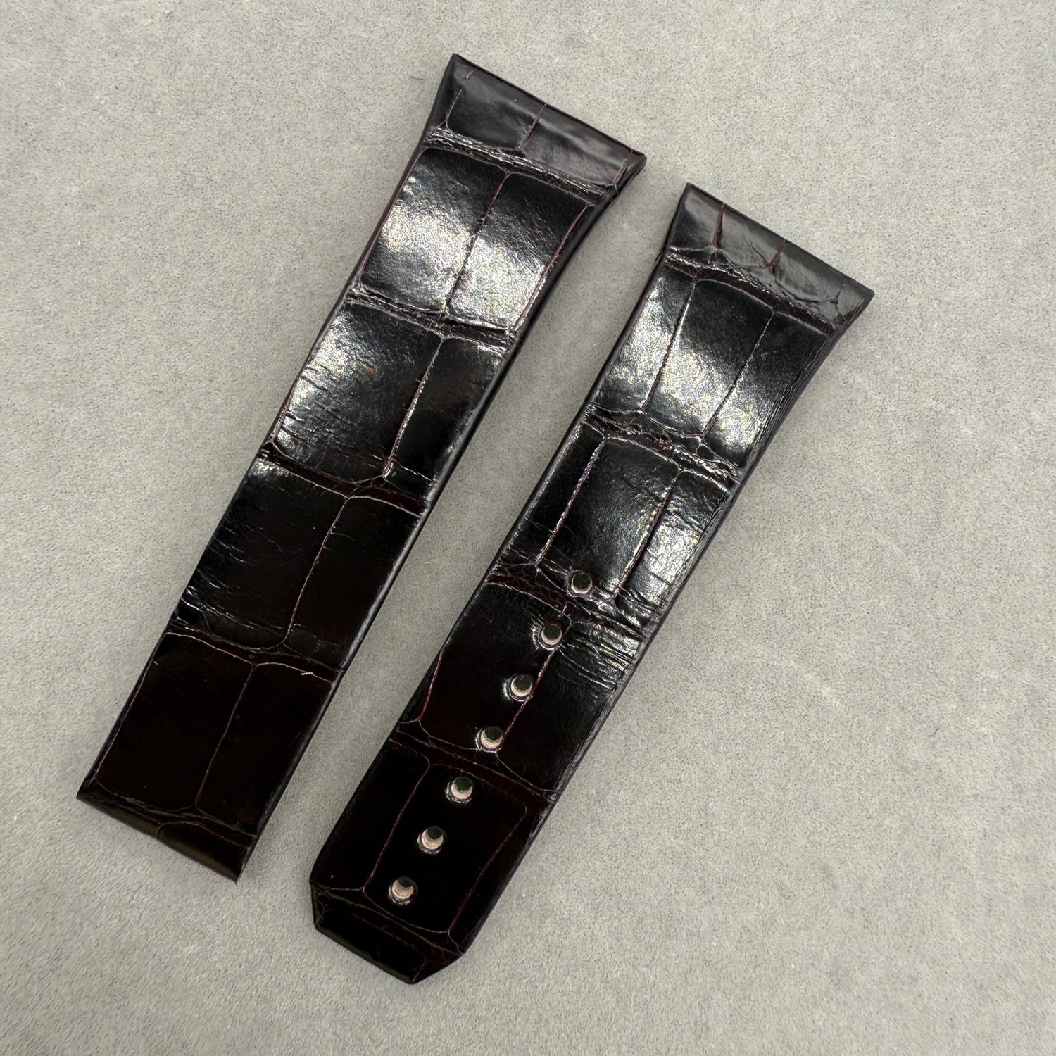 Handcrafted Custom Alligator Leather Watch Strap for Omega Constellation 35mm Quartz 123.13.35.60.60 - Deep Purple