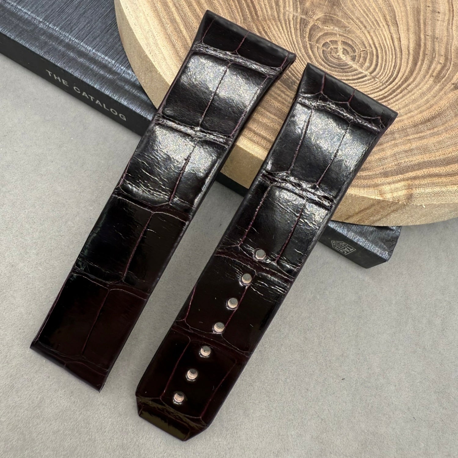 Handcrafted Custom Alligator Leather Watch Strap for Omega Constellation 35mm Quartz 123.13.35.60.60 - Deep Purple