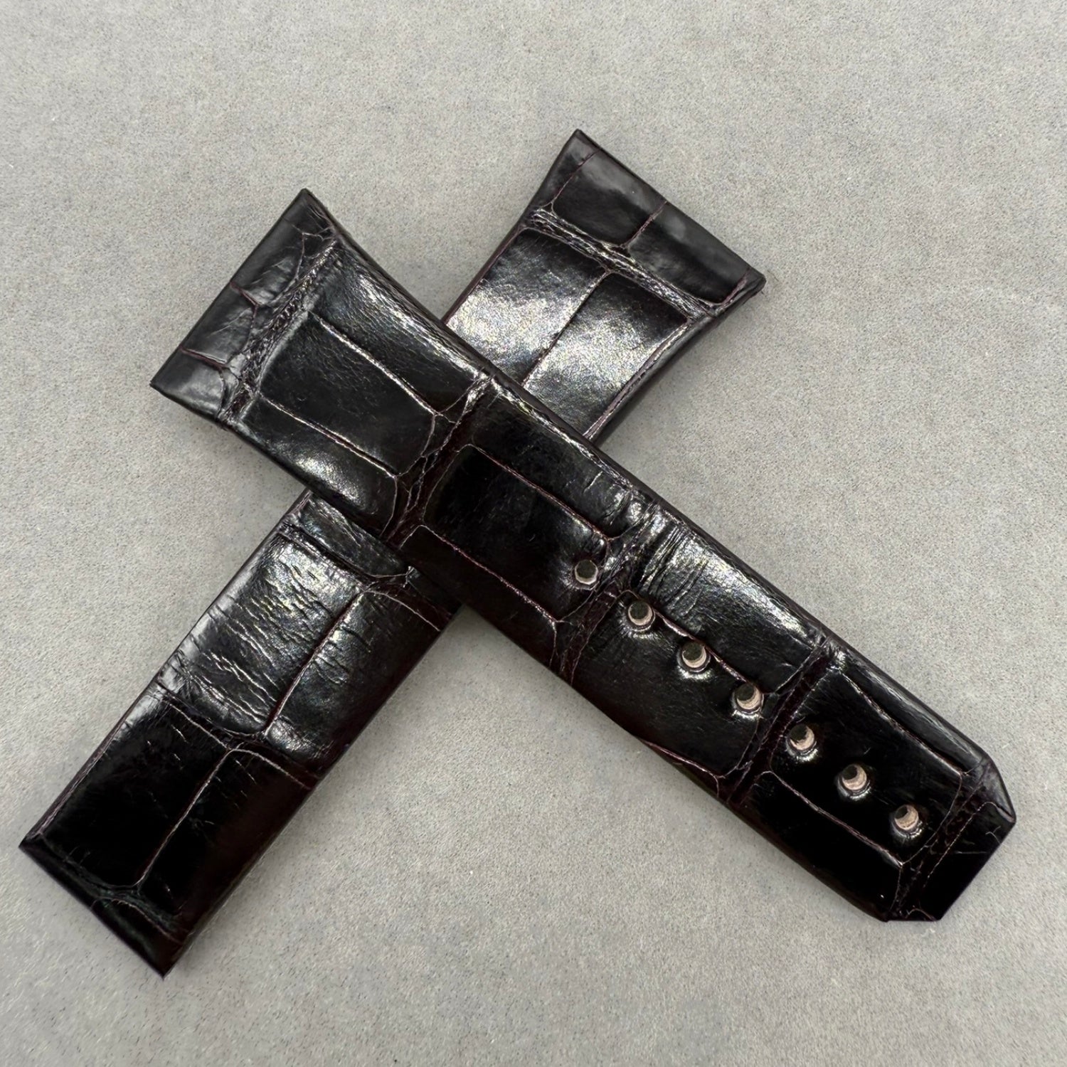 Handcrafted Custom Alligator Leather Watch Strap for Omega Constellation 35mm Quartz 123.13.35.60.60 - Deep Purple