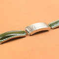 Handmade Cowhide Watch Strap for Rolex Oyster Perpetual Submariner (Black/Green), Yacht-Master, and Daytona (Rainbow)