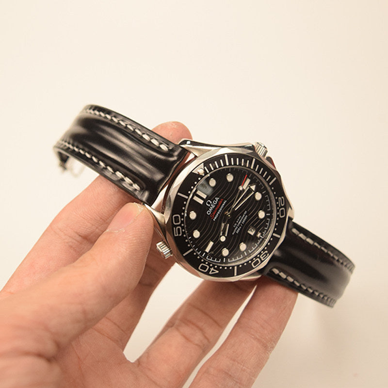 Horween Calfskin Leather Strap for Omega De Ville, Seamaster 300, and Speedmaster