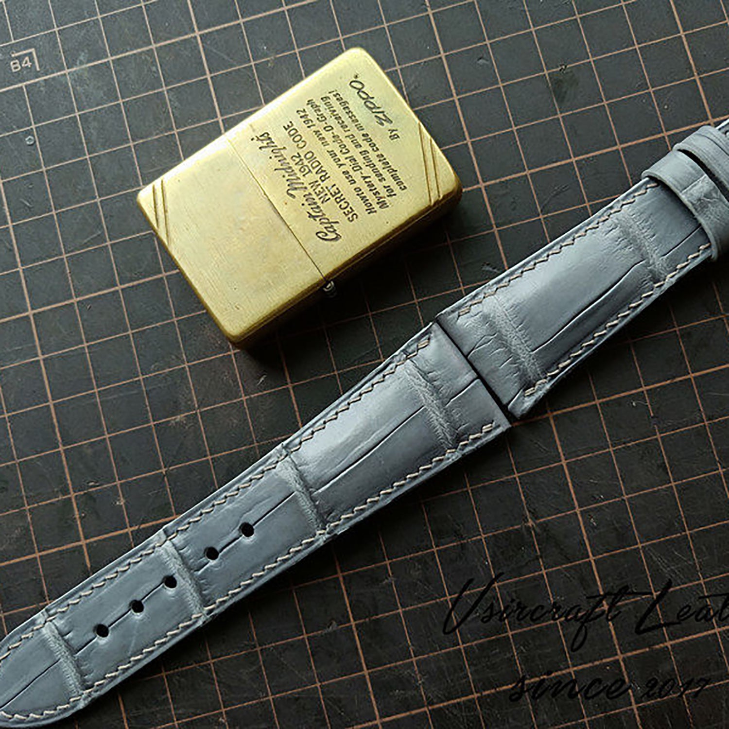 Handmade American Alligator Leather Watch Strap - Customized, Medium Gloss, Black & Brown, Pin Buckle, Sweat-Resistant