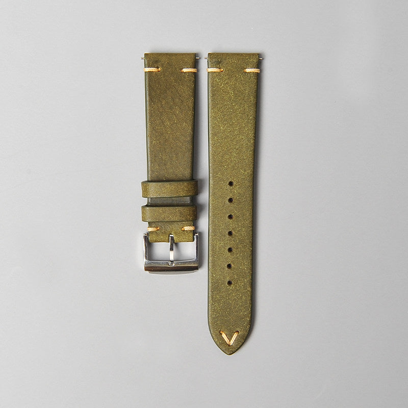 Retro Frosted Reverse Suede Leather Watch Strap for Omega, Jaeger-LeCoultre and Mido Watches