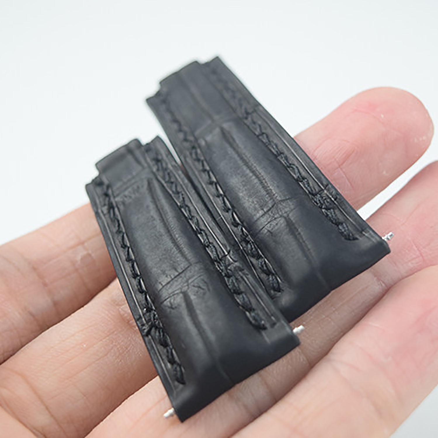 Handmade Cowhide Watch Strap for Rolex Oyster Perpetual Submariner (Black/Green), Yacht-Master, and Daytona (Rainbow)