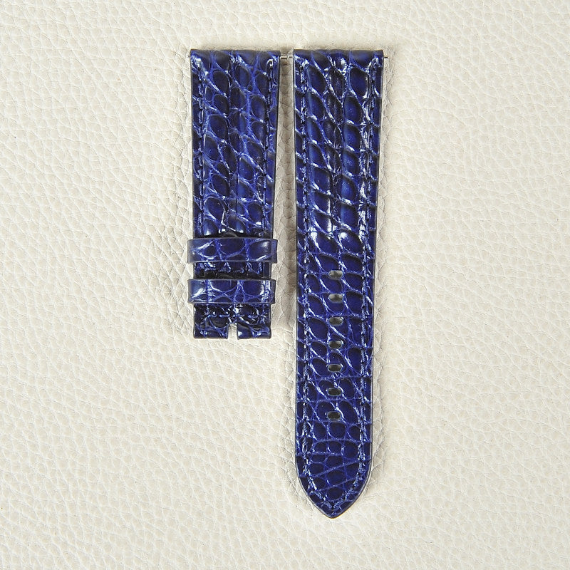 Soft Medium-Gloss American Alligator Leather Watch Strap for Men, Compatible with Blancpain Fifty Fathoms, 23mm