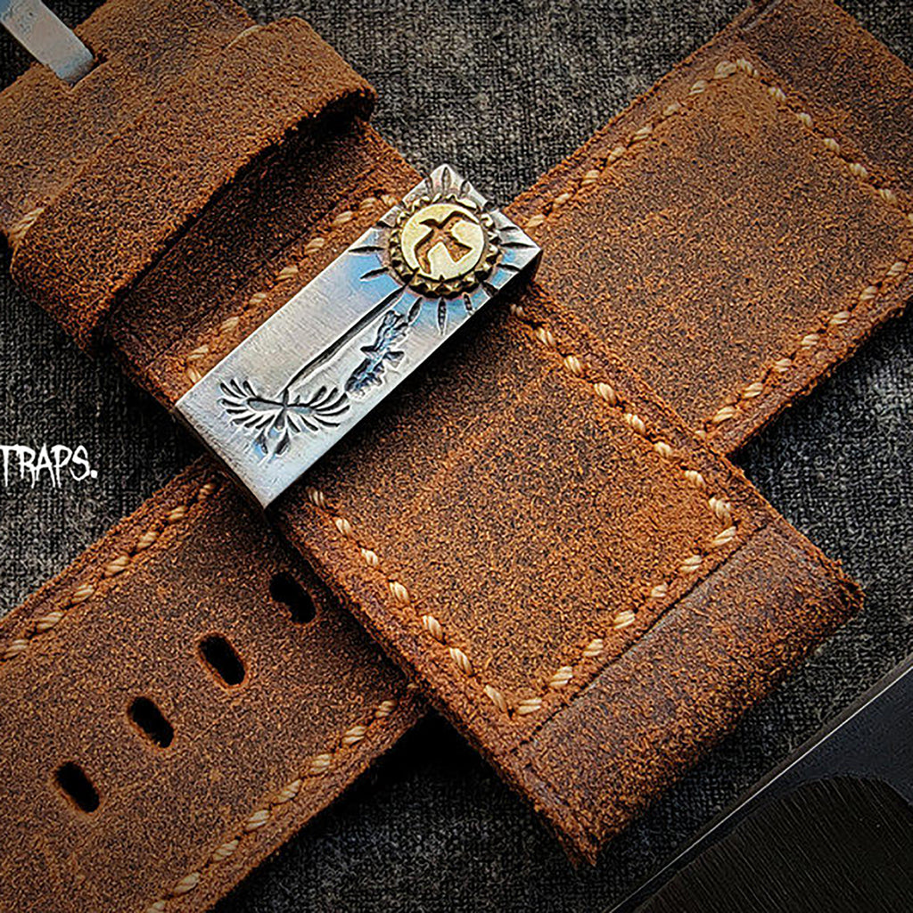 Handmade Watch Strap Customization - British Vintage Cowhide, Oil-Waxed Thickened, American-Style Reverse Suede Pin-Buckle