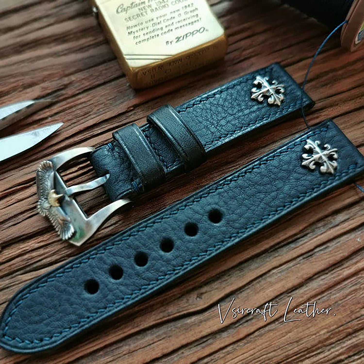 Handmade Cowhide Watch Strap Customization - Vintage Mulan Texture, Matte Finish, Italian Soft & Durable, Thickened, American Pin Buckle