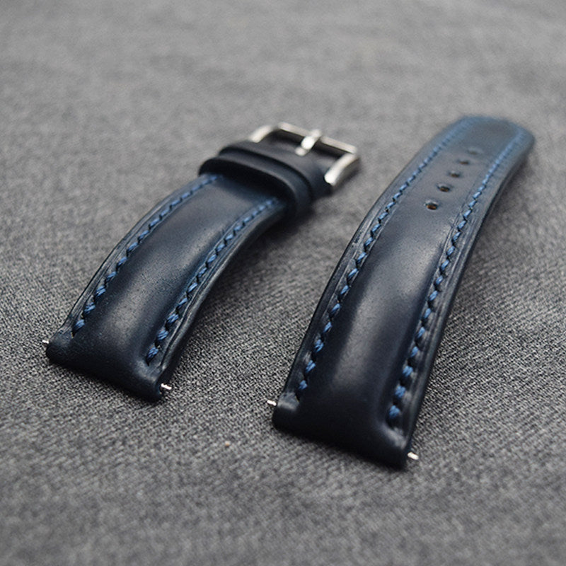 Horween Chromexcel Leather Watch Strap - Compatible with Longines Moonphase, Jaeger-LeCoultre, and Rolex Submariner (Green Dial)
