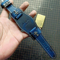Italian Camouflage Vegetable-Tanned Leather Watch Strap - Hypoallergenic Lining, Soft & Wear-Resistant, Pin Buckle, Customizable